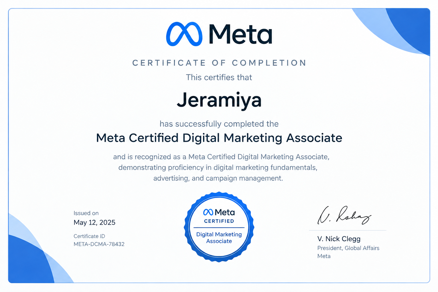 Meta Digital Marketing Certificate